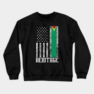 Guyana Hispanic Heritage destressed flag Crewneck Sweatshirt